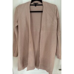 Women's Eileen Fisher Pink Organic Linen Cotton Open Cardigan Sweater Sz Small